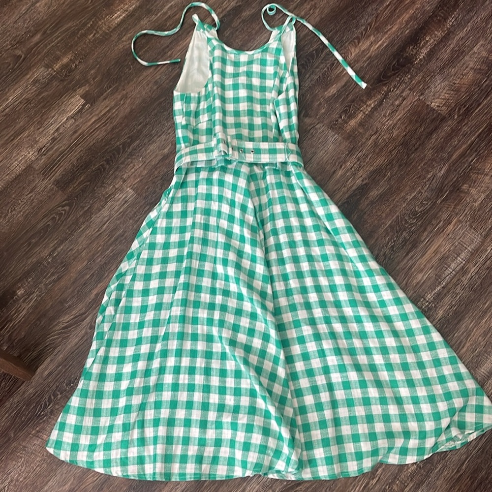 Eliza J Green and White Gingham Dress